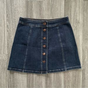 madewell Stretch Denim A-Line Mini Skirt: Button-Front Edition